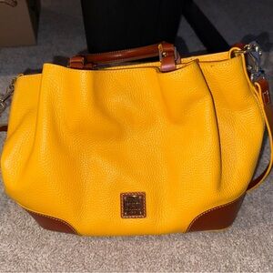 Dooney & Bourke Classic Chamois and Brown Leather Shoulder Bag